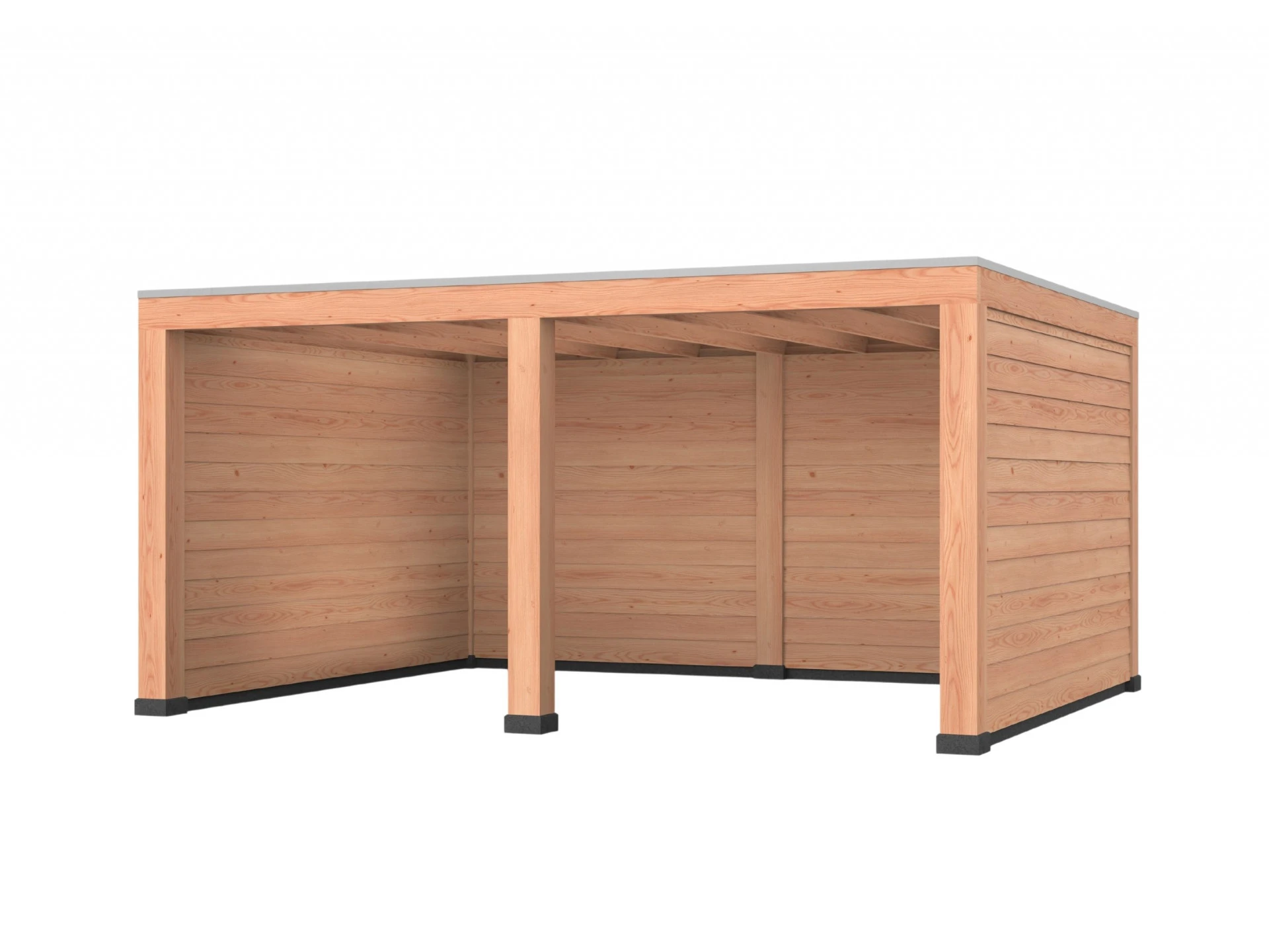 Douglas overkapping, 500 x 400, met achterwand en twee zijwanden, Westwood Robuust - Afbeelding 1
